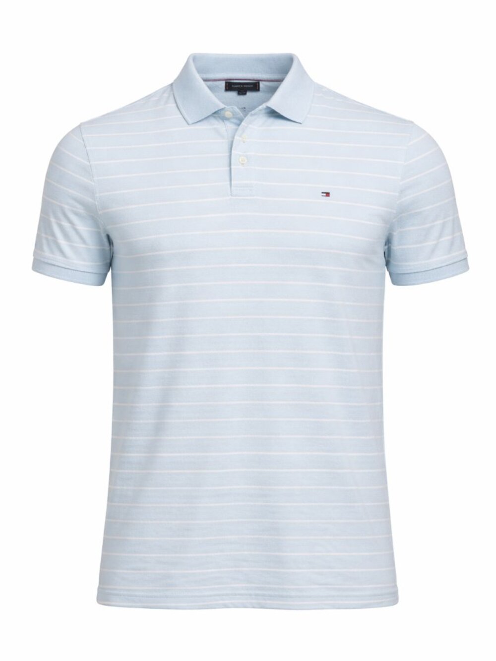 Tommy Hilfiger Light Blue & White Striped Polo Shirt